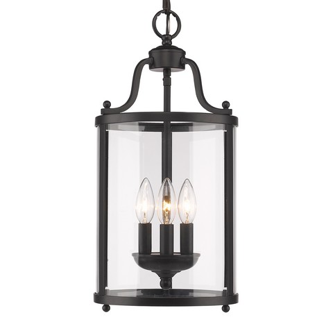 1157-3p Blk Payton 3 Light Pendant In Black With Clear Glass