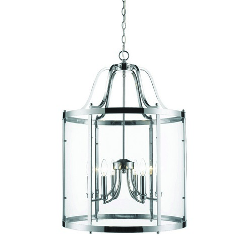 1157-6p Ch Payton 6 Light Pendant In Chrome With Clear Glass
