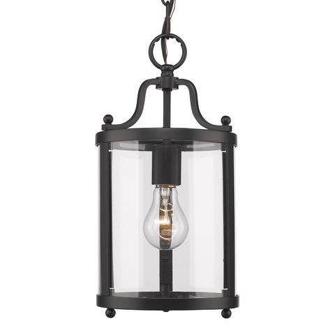 1157-m1l Blk Payton Mini Pendant In Black With Clear Glass