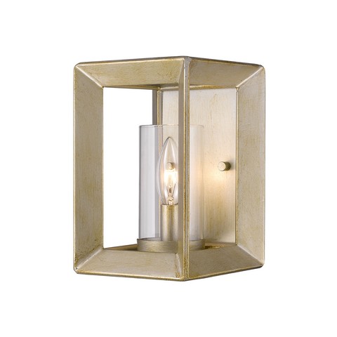 2073-1w Wg-clr Smyth 1 Light Wall Sconce In White Gold With Clear Glass