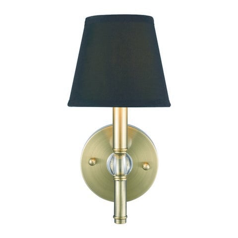 3500-1w Ab-grm Waverly 1 Light Wall Sconce In Aged Brass With Tuxedo Shade