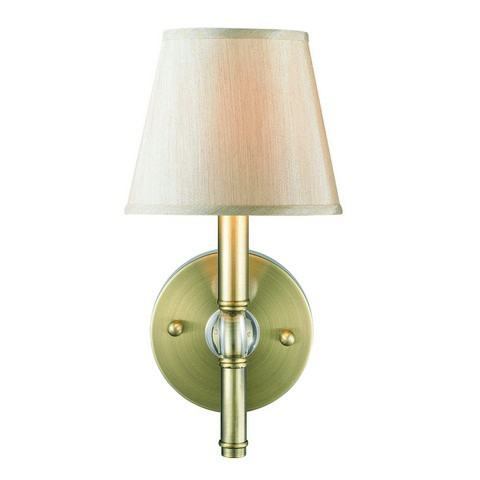3500-1w Ab-pmt Waverly 1 Light Wall Sconce In Aged Brass With Silken Parchment Shade