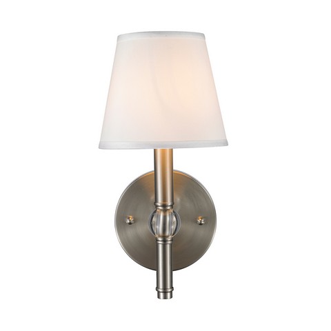 3500-1w Pw-cwh Waverly 1 Light Wall Sconce In Pewter With Classic White Shade