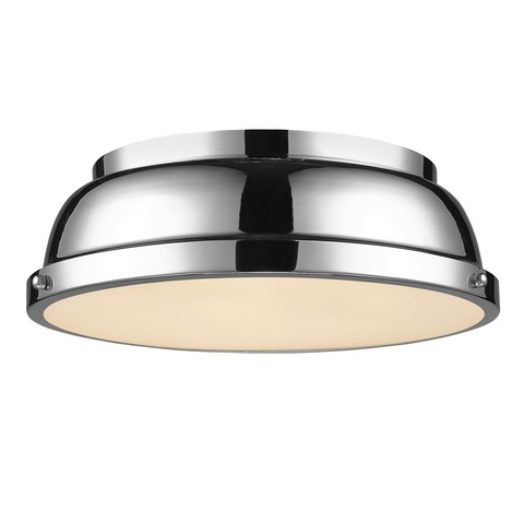 3602-14 Ch-ch Duncan 14 In. Flush Mount In Chrome With Chrome Shade