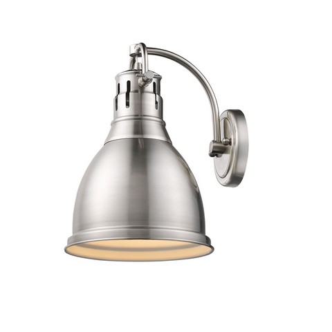 3602-1w Pw-pw Duncan 1 Light Wall Sconce In Pewter With Pewter Shade