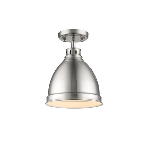 3602-fm Pw-pw Duncan Flush Mount In Pewter With Pewter Shade