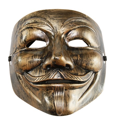 Kayso Az002br Bronze V For Vendetta Guy Fawkes Plastic Costume Mask - One Size