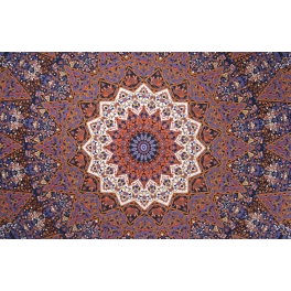 Kayso Tp009 Rectangular Purple & Orange Star Mandala Tapestry, Large