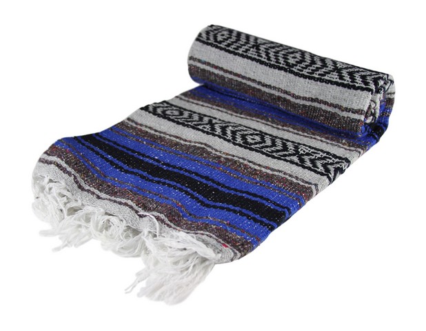 Kayso Sw200m-bl Blue Mexican Blanket, 65 X 45 In.