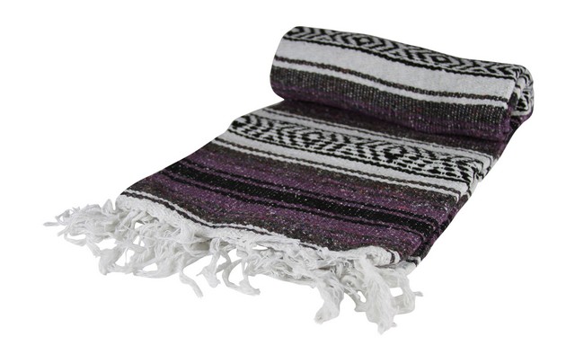 Kayso Sw200m-pu Purple Mexican Blanket, 65 X 45 In.