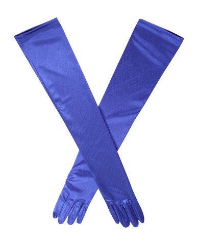 Kayso 30104rb Elbow Length Royal Blue Satin Gloves