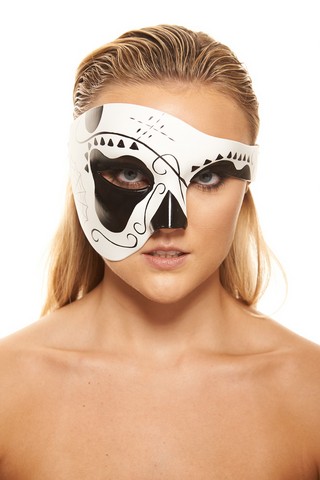 Kayso Dod002 Day Of The Dead Black & White Sugar Skull Mask - One Size