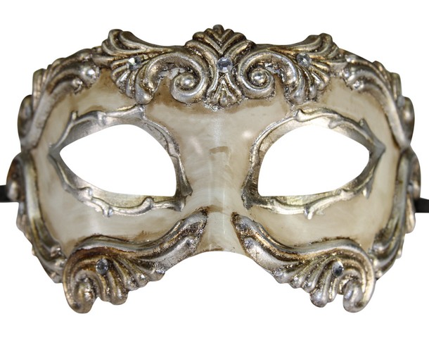 Kayso Gm004sl Vintage Silver Plastic Gladiator Masquerade Mask - One Size