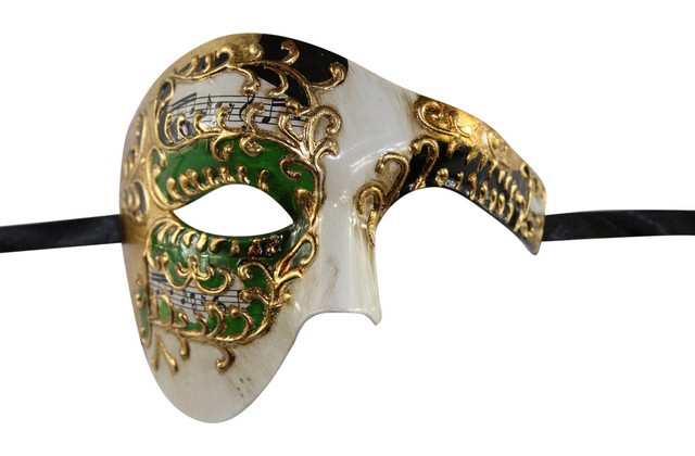 Kayso Pp018gngd Phantom Of The Opera Inspired Venetian Musical Masquerade Mask, Green & Gold