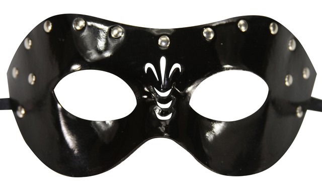 Kayso Ltm004bk Black Faux Leather Masquerade Mask With Studs