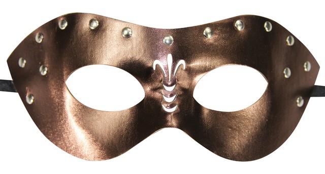 Kayso Ltm004br Bronze Faux Leather Masquerade Mask With Studs