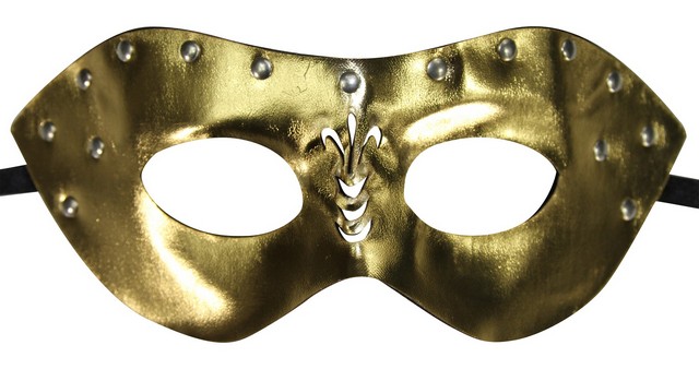 Kayso Ltm004gd Gold Faux Leather Masquerade Mask With Studs