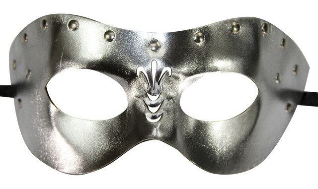 Kayso Ltm004sl Silver Faux Leather Masquerade Mask With Studs