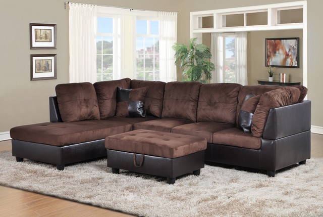 Lf107a Siano Left Hand Facing Sectional Sofa, Brown - 35 X 103.5 X 74.5 In.