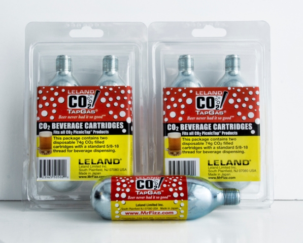 Mr. Fizz Co2 Tapgas Four 74g Co2 Cylinders Per Pack For Picnictap & Fridgetap