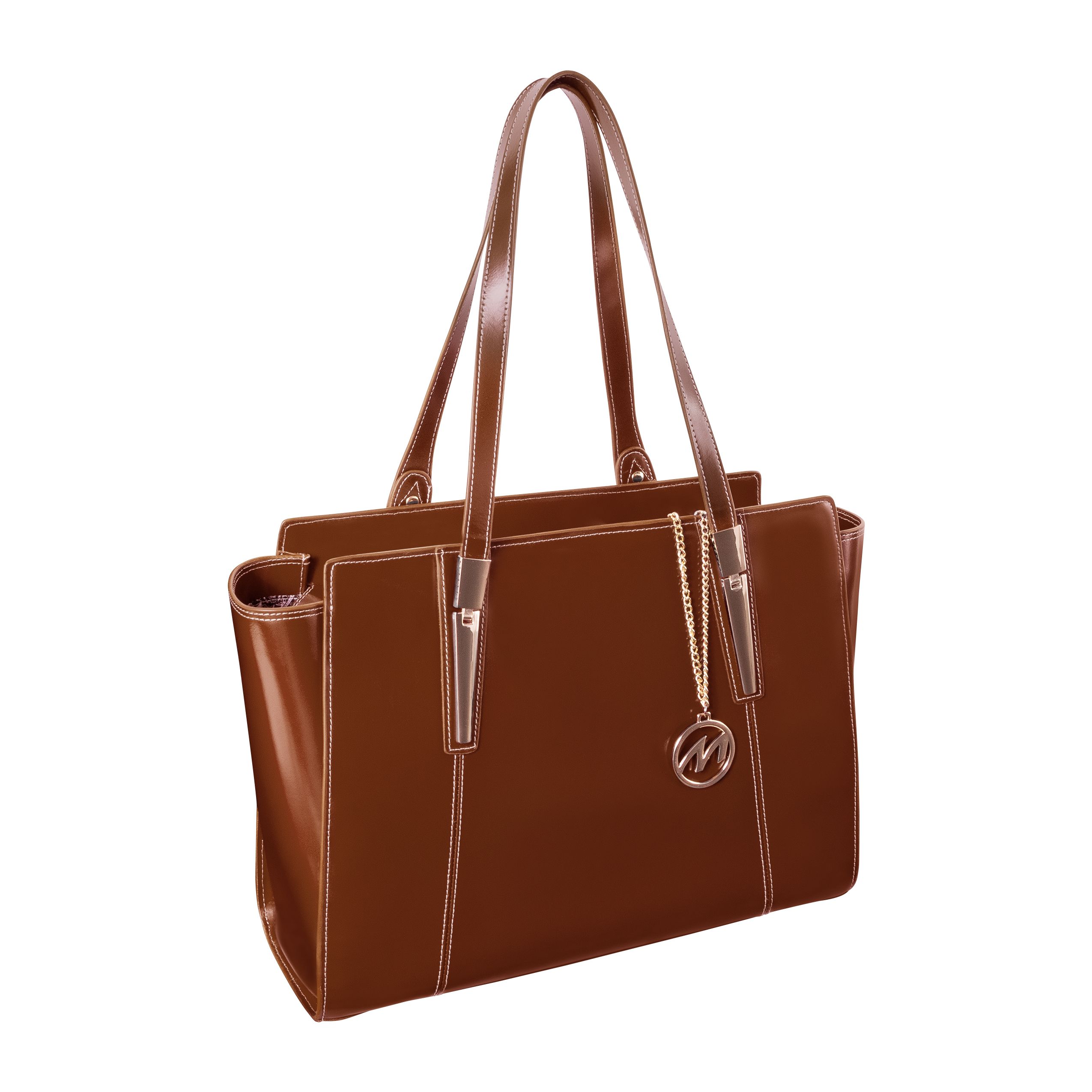 Aldora Leather Shoulder Tote Bag, Brown - 16 X 5.5 X 12 In.