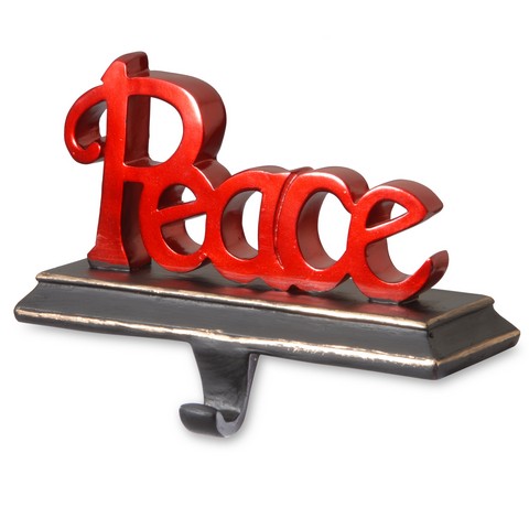 National Tree Rac-e100486r 8.7 In. Polyresin Peace Stocking Holder