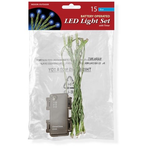 National Tree Ls-883-15b-b 15 Bulb Blue Battery Operated Led Lights In Poly Bag