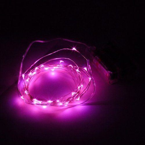 Battery Operated Copper 20 Led String Light - Pink