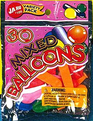 UPC 075656001091 product image for Ja Ru 109 5.5 x 7 in. Mixed Balloons 30 Count | upcitemdb.com