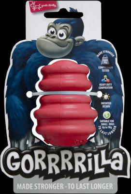 61106 3.5 In. Gorrrrilla Tough Rubber Treat Toy, Red
