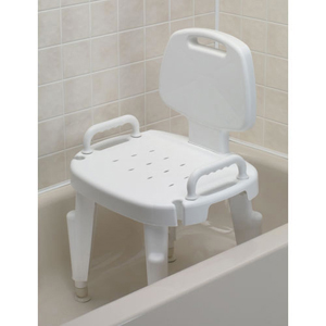 16-21 In. Adjustable Shower Seat With Arms & Back