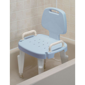 Adjustable Shower Seat With Arms & Back-blue