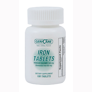 Mckesson 60-703-01 Iron Tablets Dietary Supplement, 12 Per Case