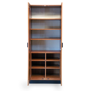 Hausmann 8256 Store Wall Storage System-cabinet, Folkstone Gray - 27 X 37 X 84 In.