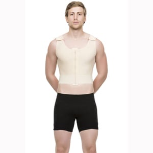MG03 Vest With Front Zipper and 3 in. Waist Elastic Band, Black - Extra Small