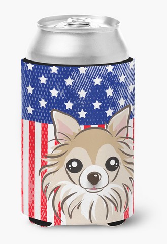 American Flag & Chihuahua Can Or Bottle Hugger