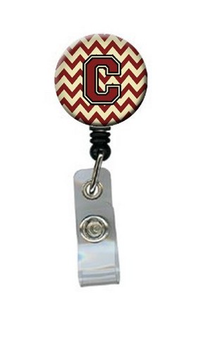 UPC 785578795236 product image for Letter C Chevron Maroon & Gold Retractable Badge Reel - Maroon & Gold - 5in. H x | upcitemdb.com