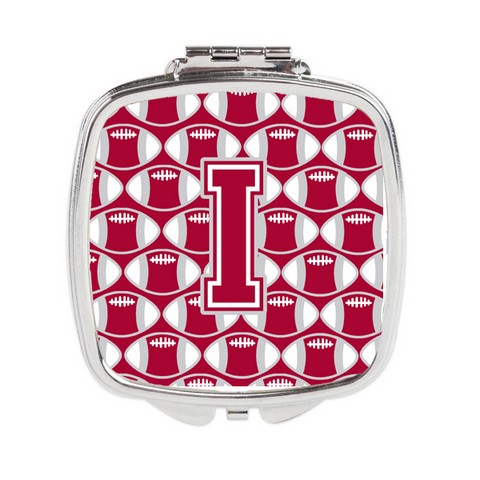 UPC 638508333049 product image for CJ1065-ISCM Letter I Football Crimson, Grey & White Compact Mirror | upcitemdb.com