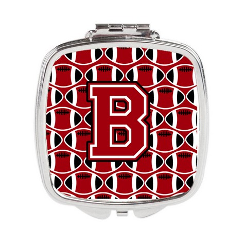 Cj1073-bscm Letter B Football Red, Black & White Compact Mirror