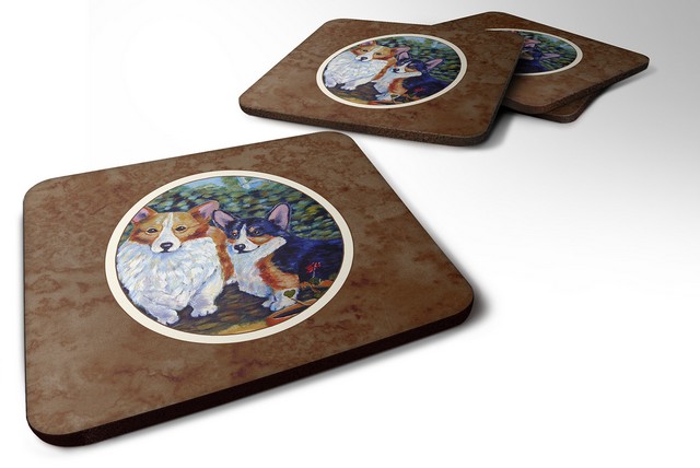 Cardigan & Pembroke Corgi Foam Coaster, Set of 4