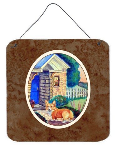 7169ds66 Corgi At The Cottage Wall Or Door Hanging Prints