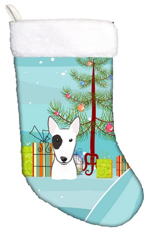 Bb1581cs Christmas Tree & Bull Terrier Christmas Stocking