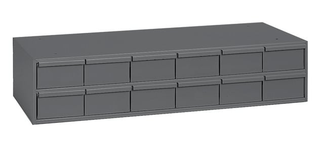 11.63 In. Steel 12 Drawer Cabinet For Small Part Storage, Gray