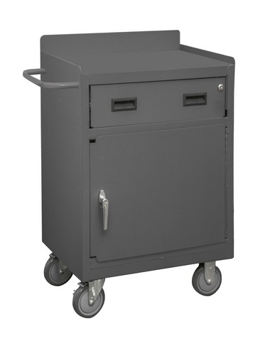 1.63 In. 6 Gauge Welded Steel Mobile Bench Lockable Cabinet With 1 Drawers & Tubular Push Handled, Gray