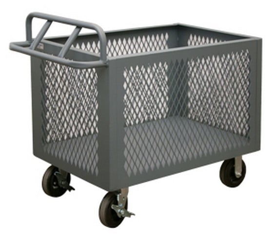14 Gauge 4 Sided Mesh Box Truck With Ergonomic Handle, Gray - 36 In.