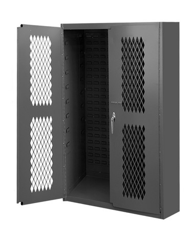 Emdc-2600-blp-95 16 Gauge Flush Door Style Lockable Ventilated Cabinet, Gray - 36 X 18 X 48 In.