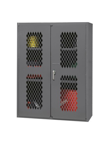 Emdc-2602-blp-2s-95 16 Gauge Flush Door Style Lockable Ventilated Cabinet With 2 Adjustable Shelves, Gray - 36 X 18 X 72 In.