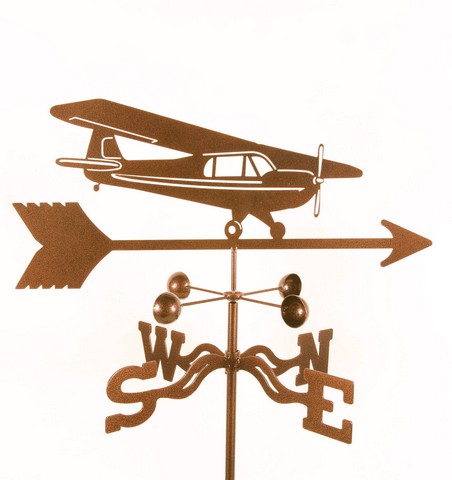 High Wing Airplane Weathervane With Four Sided Mount