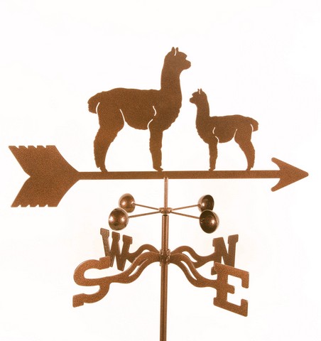 Alpaca & Baby Weathervane With Four Sided Mount