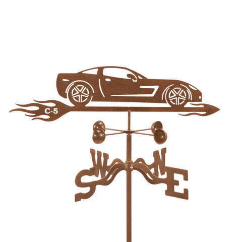 Corvette C5 Car Weathervane With Four Sided Mount